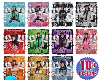 12x Graduate Class of 2026 Template Bundle | Senior T-Shirt Designs | Bootleg Rap Tee 2026 Collection | Grad School Canva Editable Templates