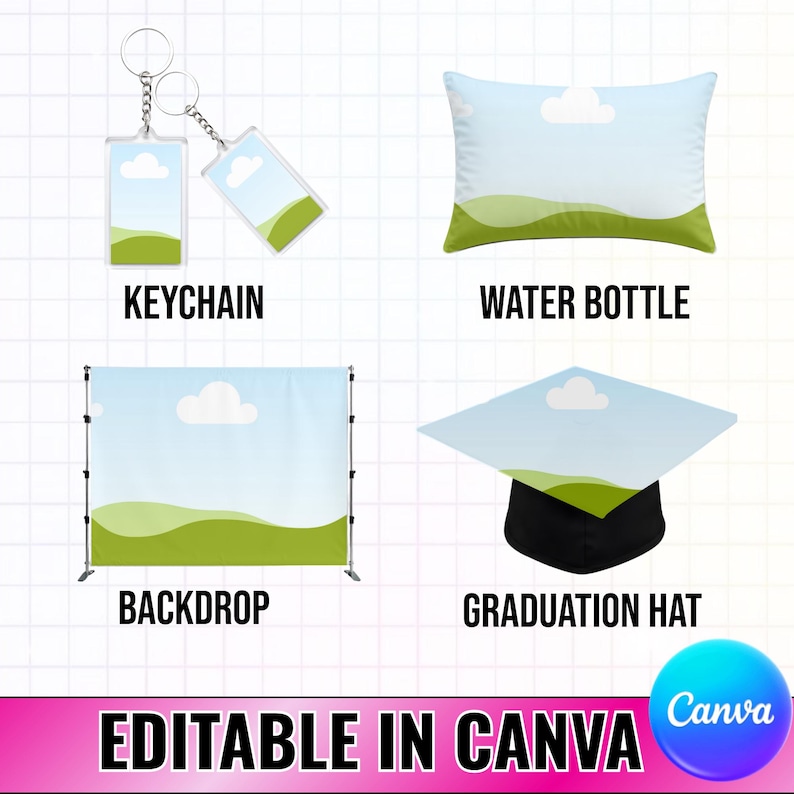 Graduation Mockup bundle Template, Graduation Stole, Canva Graduation Gift Set Mockup Bundle, Grad Paddle Fan Template, Bundle Template