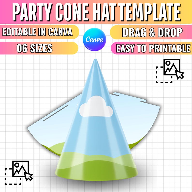 party-cone-hat-template-bundle-editable-canva-party-hat-template