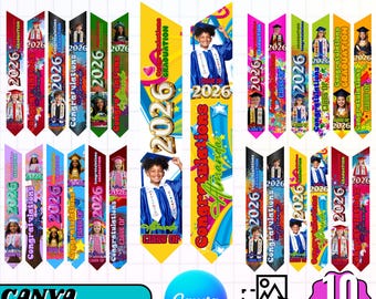 10x Kids Graduation Stole Bundle | Class of 2026 Preschool & Kindergarten Collection | Children's Sash Layouts | Junior Milestone Keepsake