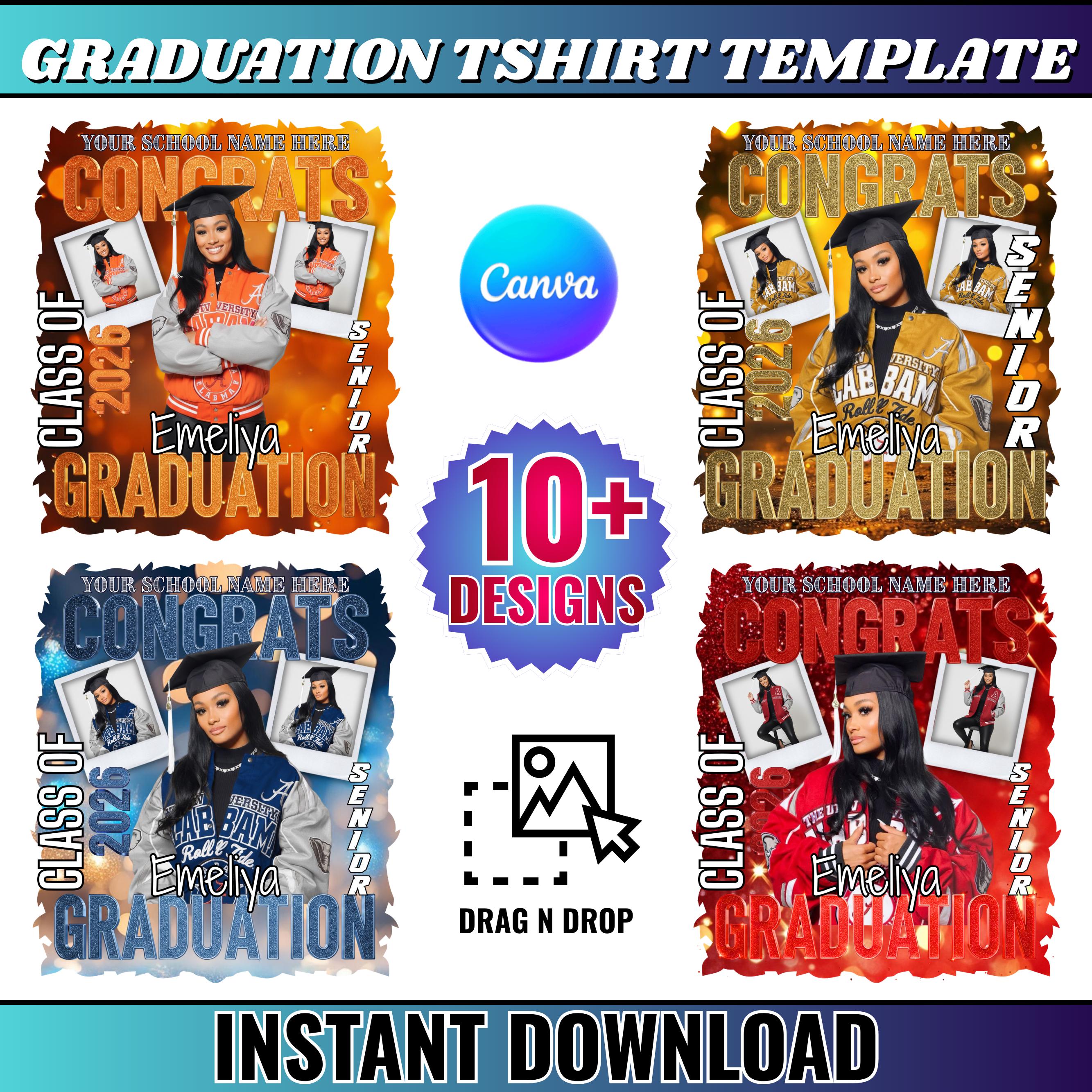 12x Graduate Class of 2026 Template Bundle | Senior T-shirt Designs ...