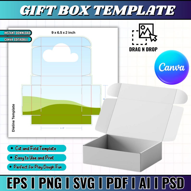 Rectangle Box Template, Rectangular Box, Shipping Box, Rectangle Gift ...