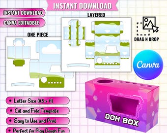 Play-Doh Box Template Canva Activity Box Template Party Box Template Party Favor Template Kids Activity Template Printable Template
