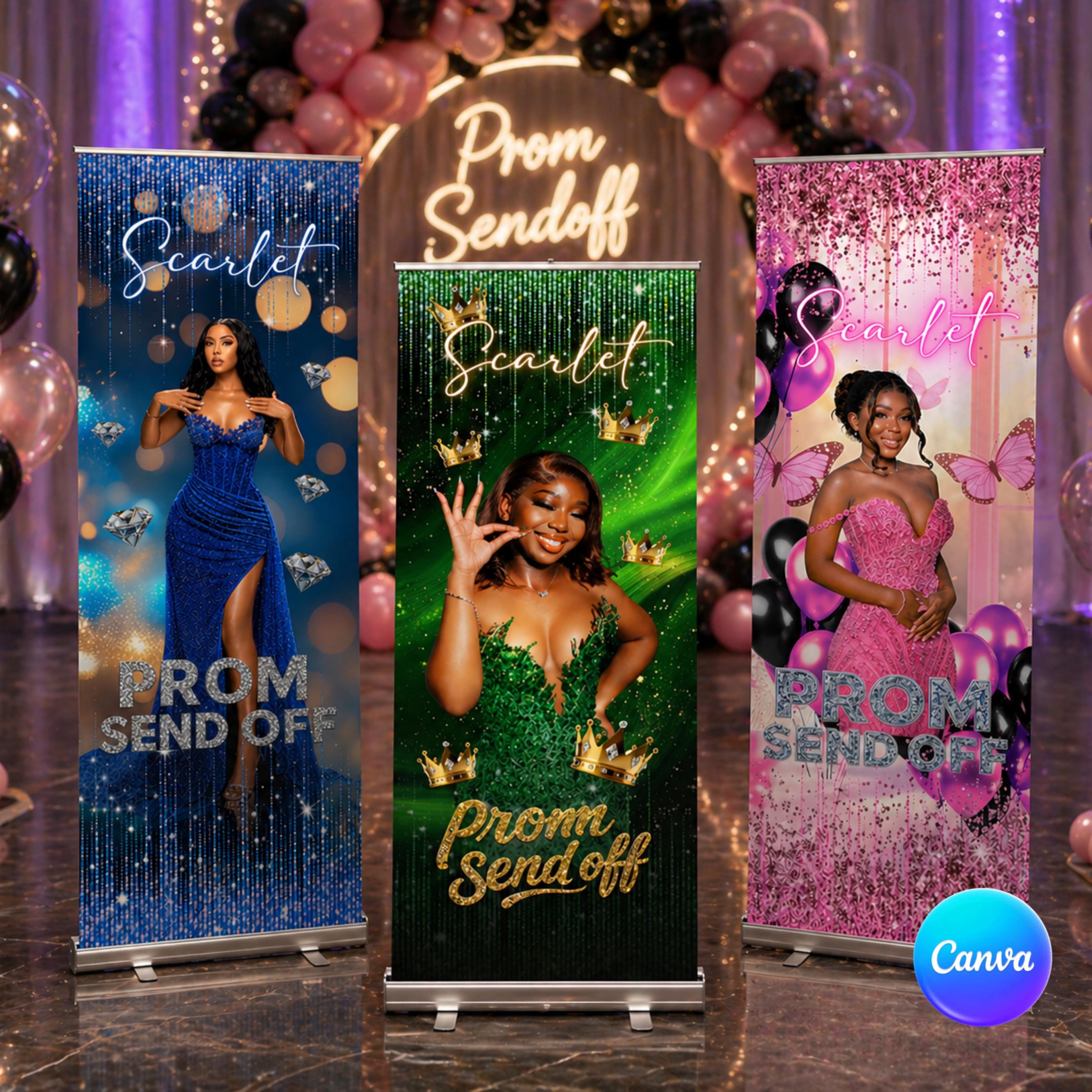 Send Off Program Banner Prom Send off Banner Template Canva Editable, Class of 2026 Prom Banner ...