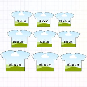 All Over T-Shirt Template 9 sizes Shirt Sublimation Blank Template Canva Editable Drag Drop T-Shirt Template SVG DIY Shirt Outline Template
