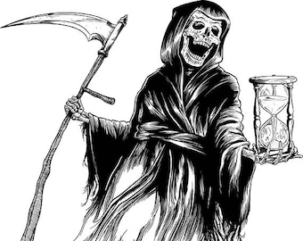 Grim Reaper Skull Death Skeleton Halloween Reaper - Etsy