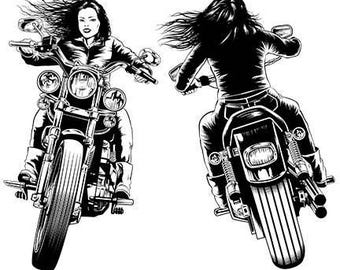Download Girl On Motorcycle Etsy