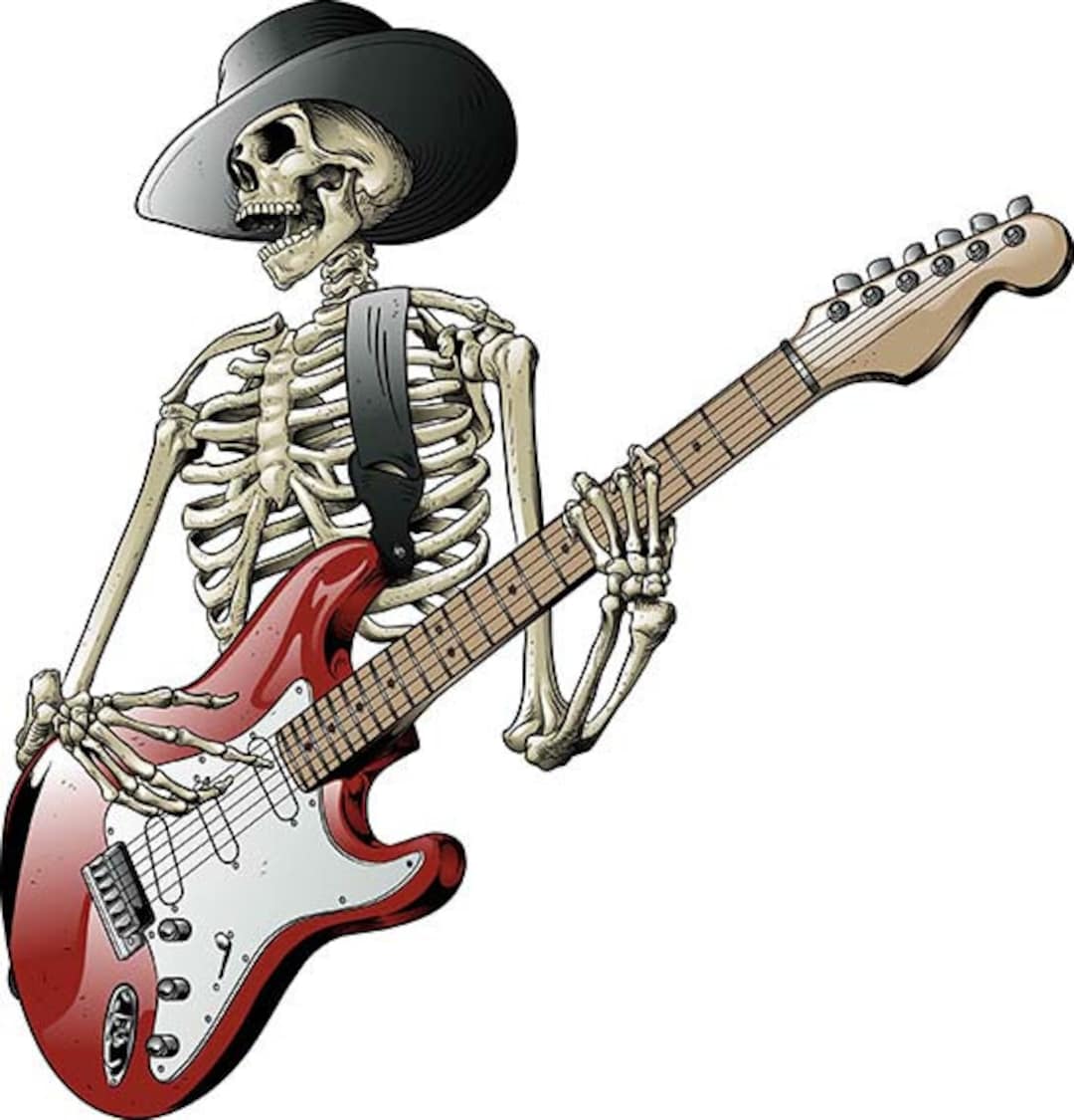Skeleton Guitar Player, Rock and Roll, Grateful Dead, Heavy Metal, Punk