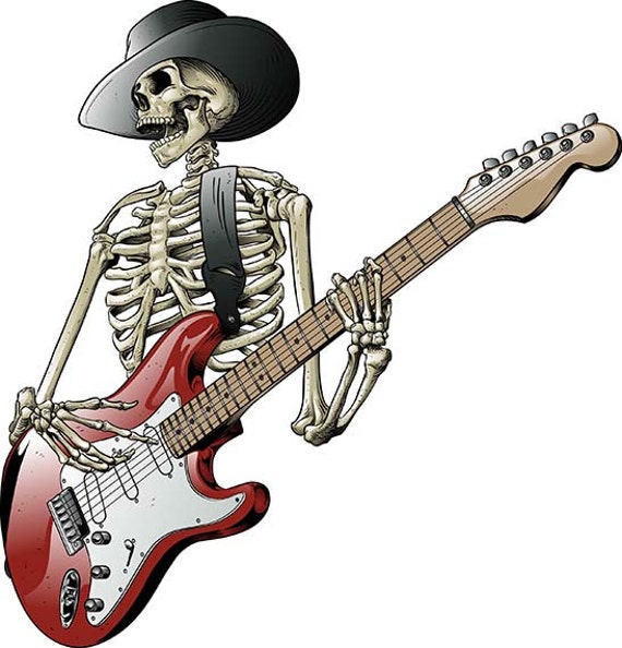 skeleton guitar player, rock and roll, grateful dead, heavy metal, punk  rock, electric guitar, skull, skeleton