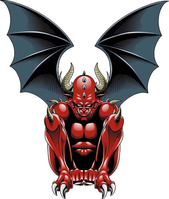 demon, devil, halloween, satan, batwings, monster, horns, clip art