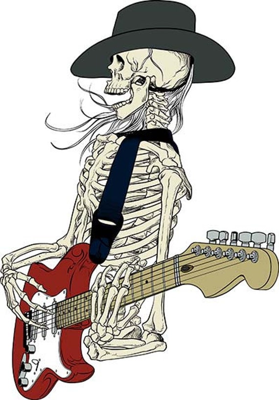 cartoon rock guitarist