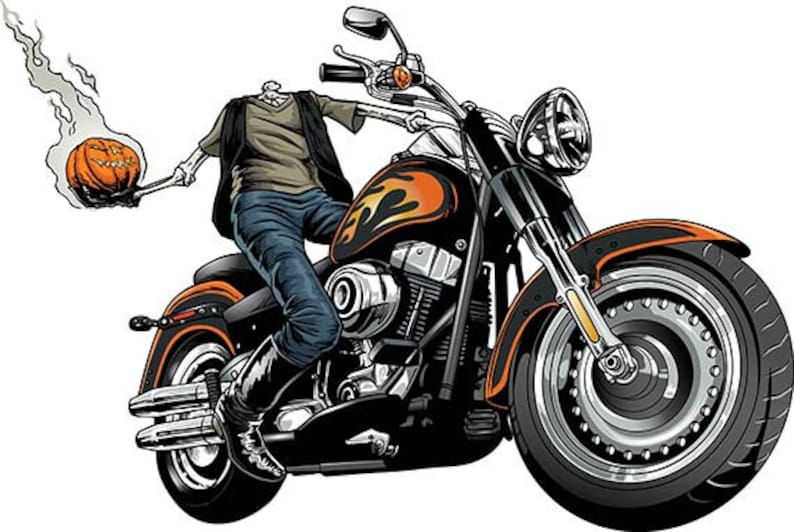 Halloween, Biker, Pumpkin, Headless Horseman, Scary, Motorcycle