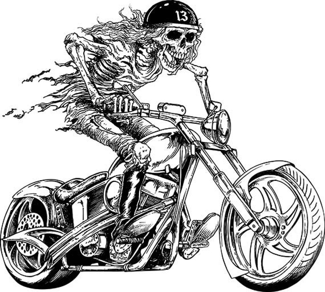 Stickers Harley Davidson skull Poker Tank Custom Chopper Motorcycle -   Norway