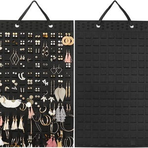 Hanging Earrings Organizer & Holder - 20 Hooks, Holds Up To 300 Pairs, Compact Design, Soft Material, Earring Hanger  Display for Women