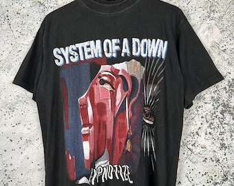 Rara maglietta unisex della rock band System Of A Down Hypnotize degli anni '90.