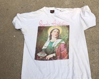 Maglietta vintage retrò bianca dei Janes Addiction del 1990, gruppo rock, unisex.