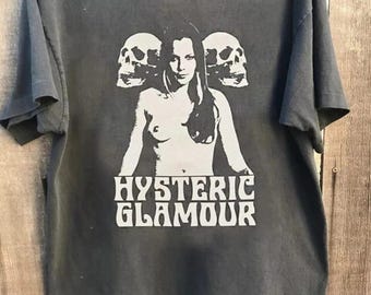 T-shirt unisex Hysteric Glamour Skull Basic Style Charcoal vintage