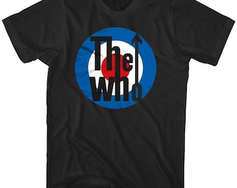 Maglietta da uomo con logo classico dei The Who Target, gruppo rock and roll.
