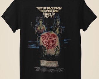T-shirt nera unisex ispirata al poster del film Il ritorno dei morti viventi