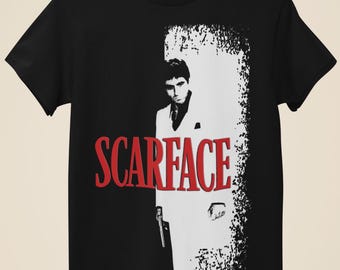 T-shirt nera unisex ispirata alla locandina del film Scarface.
