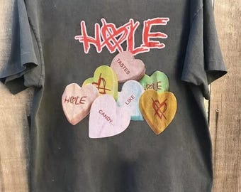Maglietta Hole Band Candy, rock band, colore antracite, stile classico anni '90.