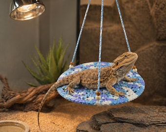 Hand-Woven Cotton Rope Lizard Hammock – Reptile Sleeping Bed & Habitat Decoration