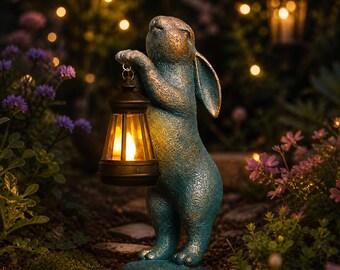 Solar Hasen Statue Outdoor Gartenhaus – Gartenhaus Dekoration – Gartenhaus Dekoration