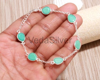 Arizona Turquoise Freeform Faceted Bracelet, 925 Sterling Silver Handcrafted Statement Piece