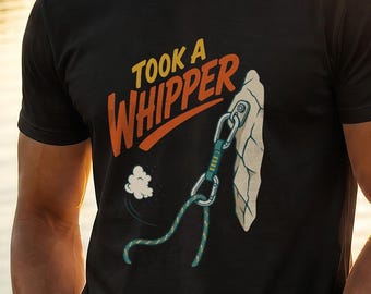 Took a Whipper - Funny Rock Climbing T-Shirt - Carabiner Graphic Tee | Climber Gift | Unisex