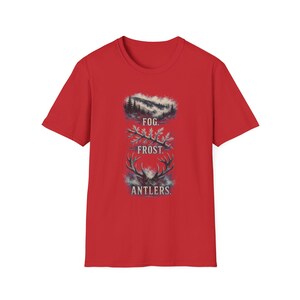 Fog Frost Antlers - Hunting T-Shirt - Winter Deer Hunting Whitetail Graphic Tee immagine 19