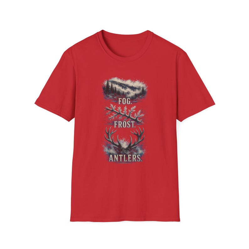 Fog Frost Antlers - Hunting T-Shirt - Winter Deer Hunting Whitetail Graphic Tee immagine 19