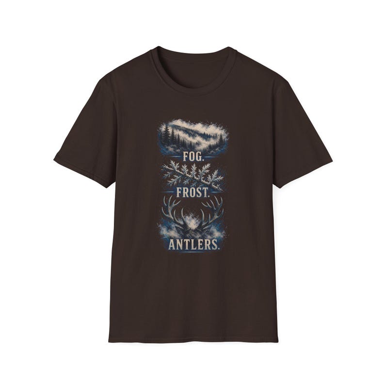 Fog Frost Antlers - Hunting T-Shirt - Winter Deer Hunting Whitetail Graphic Tee immagine 10
