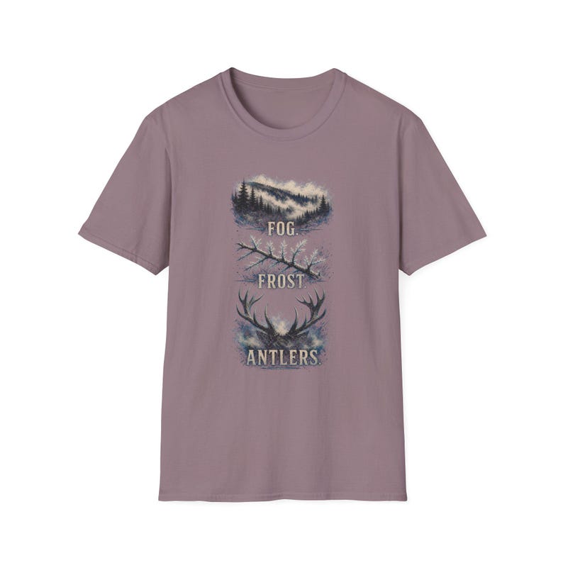 Fog Frost Antlers - Hunting T-Shirt - Winter Deer Hunting Whitetail Graphic Tee immagine 20