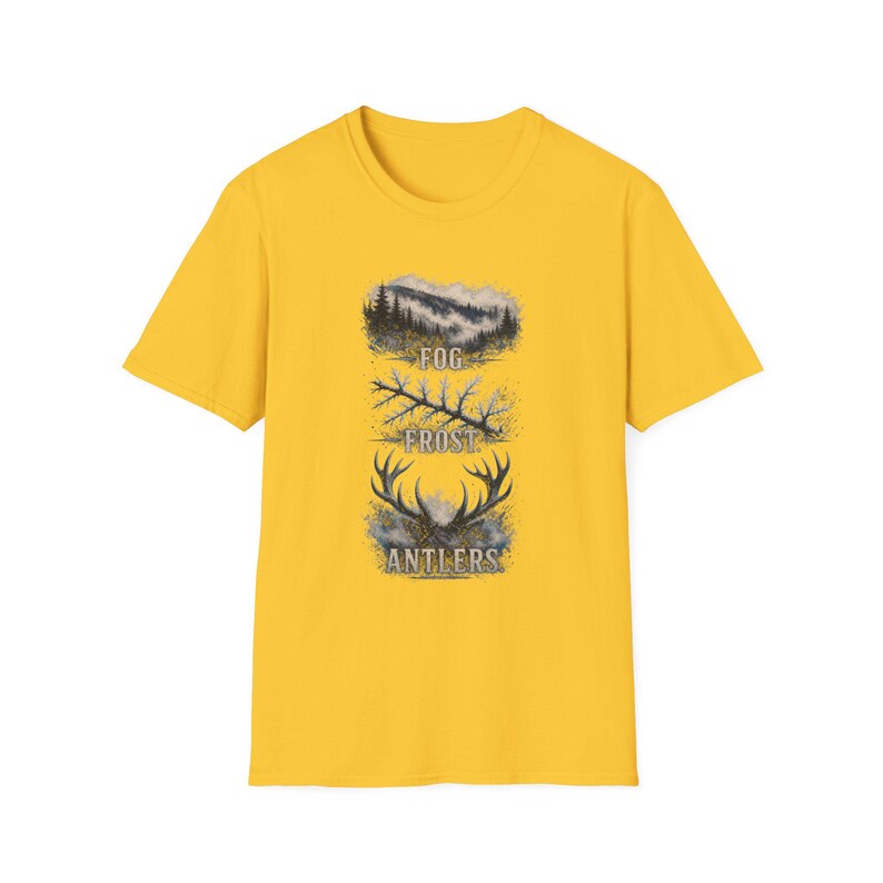 Fog Frost Antlers - Hunting T-Shirt - Winter Deer Hunting Whitetail Graphic Tee immagine 11