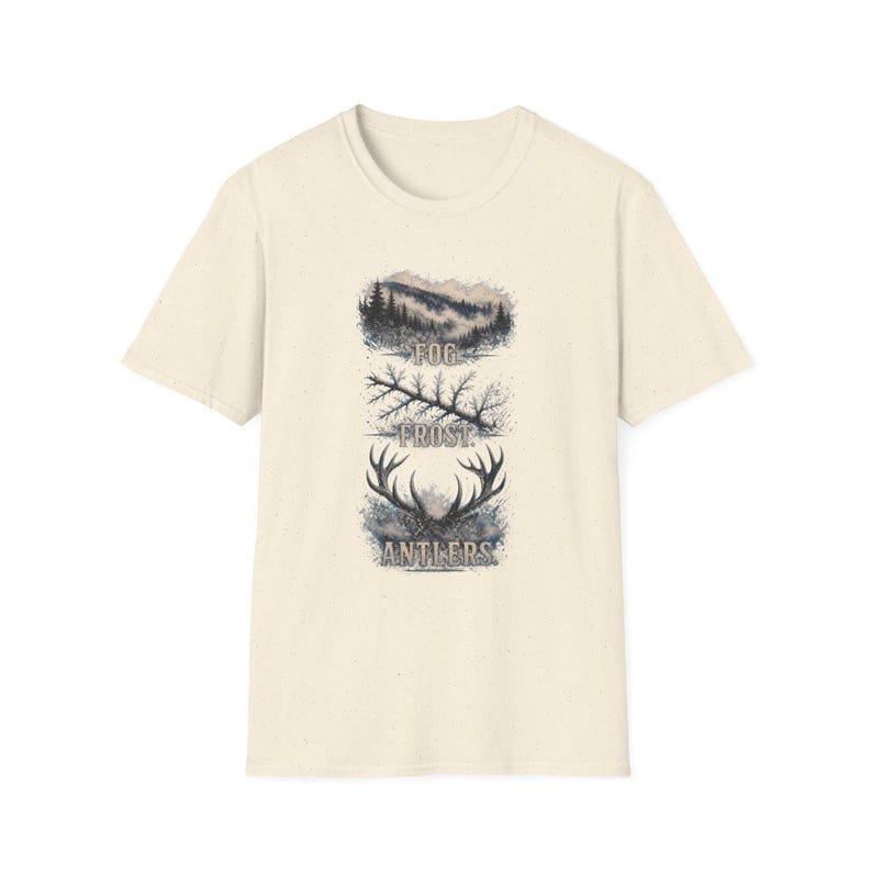Fog Frost Antlers - Hunting T-Shirt - Winter Deer Hunting Whitetail Graphic Tee immagine 9