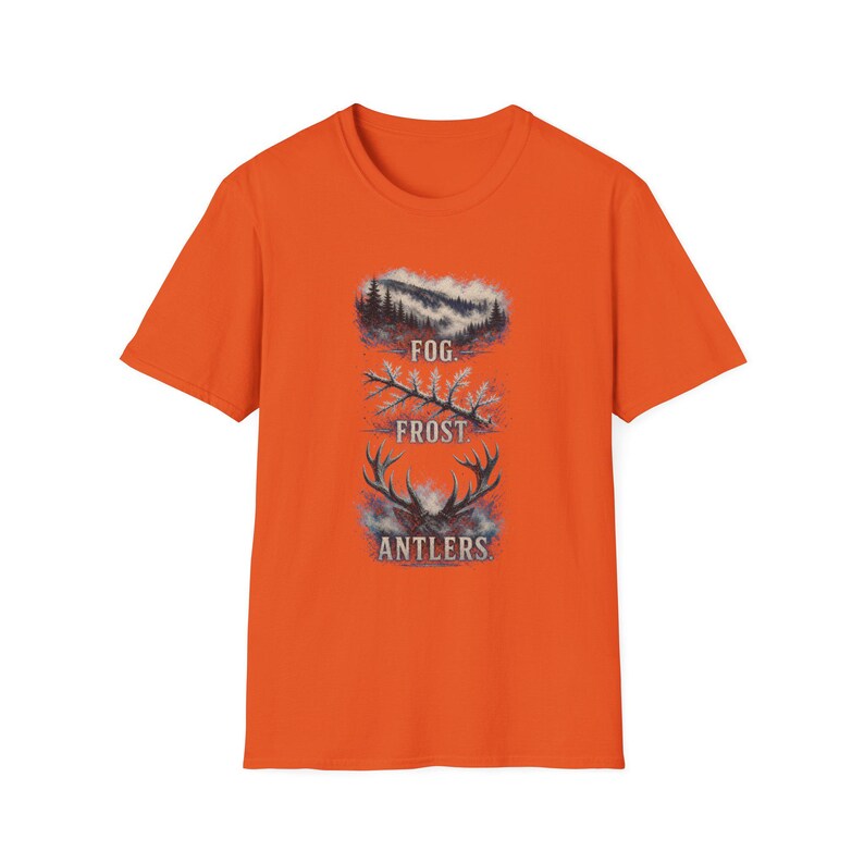 Fog Frost Antlers - Hunting T-Shirt - Winter Deer Hunting Whitetail Graphic Tee immagine 7