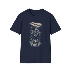 Fog Frost Antlers - Hunting T-Shirt - Winter Deer Hunting Whitetail Graphic Tee immagine 17