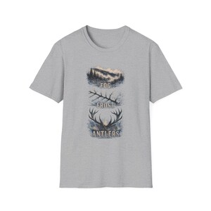 Fog Frost Antlers - Hunting T-Shirt - Winter Deer Hunting Whitetail Graphic Tee immagine 8