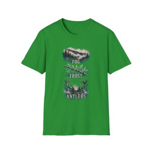 Fog Frost Antlers - Hunting T-Shirt - Winter Deer Hunting Whitetail Graphic Tee immagine 13