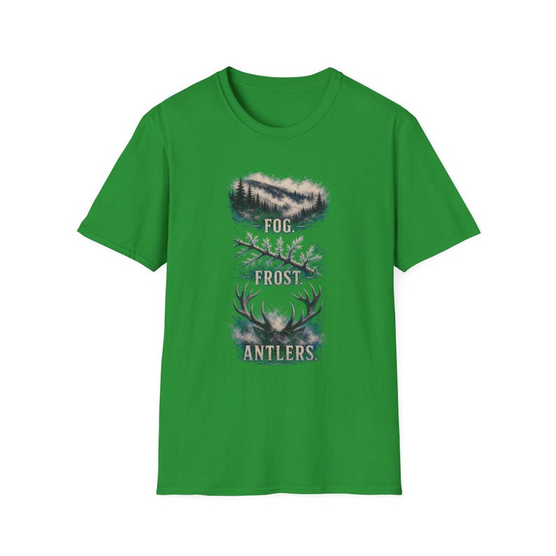 Fog Frost Antlers - Hunting T-Shirt - Winter Deer Hunting Whitetail Graphic Tee immagine 13