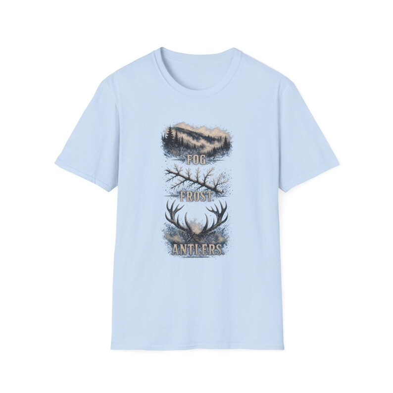 Fog Frost Antlers - Hunting T-Shirt - Winter Deer Hunting Whitetail Graphic Tee immagine 16