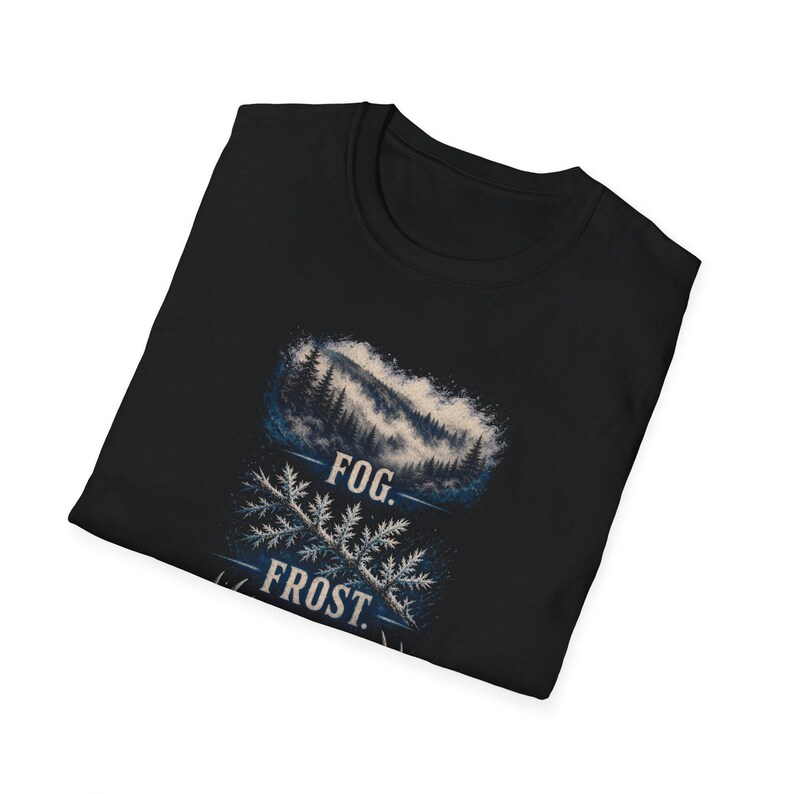 Fog Frost Antlers - Hunting T-Shirt - Winter Deer Hunting Whitetail Graphic Tee immagine 4