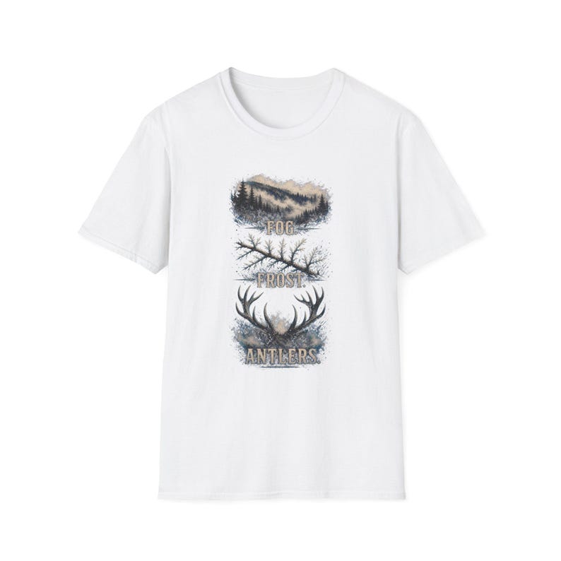 Fog Frost Antlers - Hunting T-Shirt - Winter Deer Hunting Whitetail Graphic Tee immagine 6