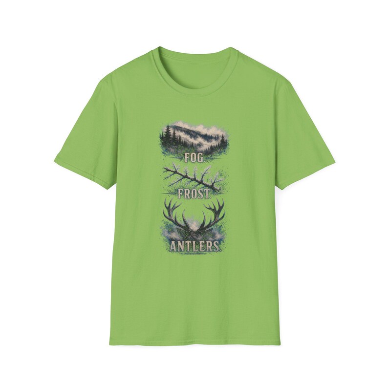 Fog Frost Antlers - Hunting T-Shirt - Winter Deer Hunting Whitetail Graphic Tee immagine 14
