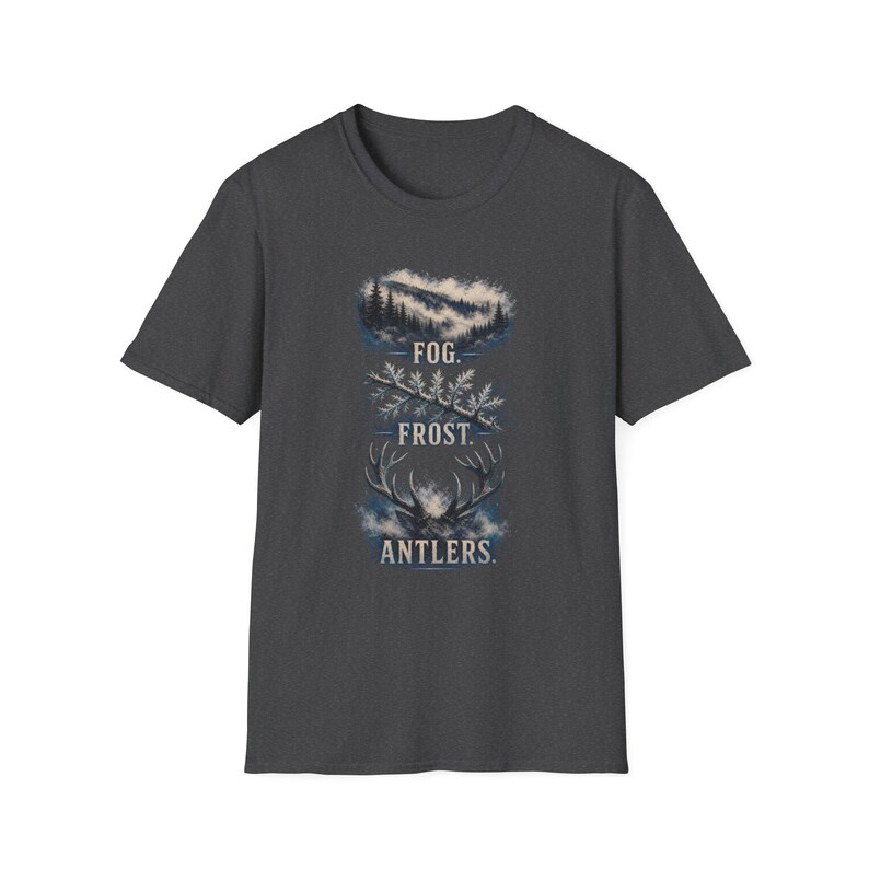 Fog Frost Antlers - Hunting T-Shirt - Winter Deer Hunting Whitetail Graphic Tee immagine 15