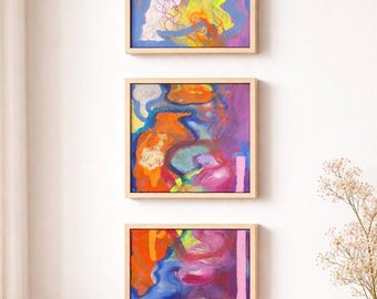 Serie schilderijen | Gemengde technieken op canvas (20x20 cm) | Handgeschilderd | Uniek stuk | Vrijheid