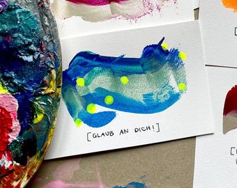 Personalisierte Affirmationskarte handgemalt | Wunschtext | Selfcare Geschenk | Achtsamkeit | individuelles Kunstwerk