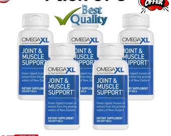 5 Pack Omega XL 300 Green Lipped Mussel Oil Supplement - Fast Shipping