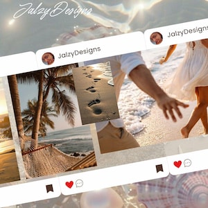 Sjabloon Instagram-carrousel strand | Zomerpost op sociale media (digitale download)