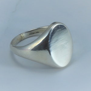 925 Silver Oval Large Signet Ring For Men, Wide Silver Rings, Man Statement Silver Ring, Personalized Ring for Man
